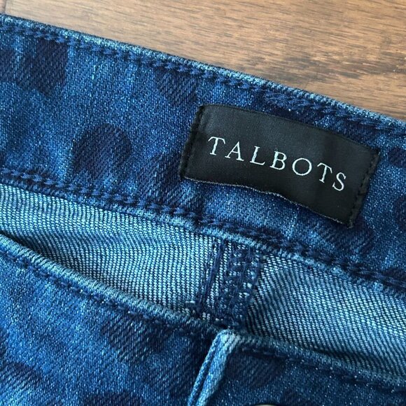 Talbots Slim Ankle Jeans Alluring Animal Leopard Print Size 8 with Stretch Denim - Picture 7 of 13